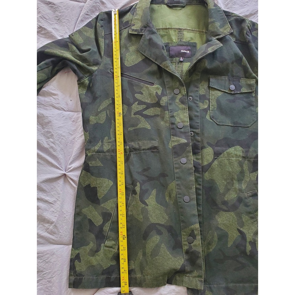Hurley Mens Green Camouflage Cotton Canvas Utility Jacket B9240-00 Size L - Picture 4 of 10